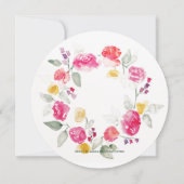 Fête des mariées rouge rose  Cercle Invitation (Dos)