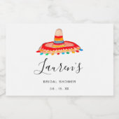 Fête des mariées Sombrero Mini Étiquette à vin mou (Étiquettes simples)