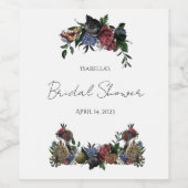 Fête des mariées Steam Punk Floral Vins Étiquette (Étiquettes simples)