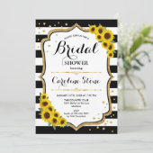 Fête des mariées - Stripes Sunflower Invitation (Debout devant)