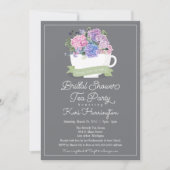 Fête des mariées Tea Party Invitation et Hydrangea (Devant)