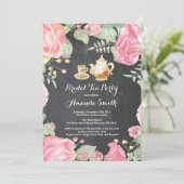 Fête des mariées Tea Party Invitation Floral (Debout devant)