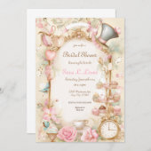 Fête des mariées Tea party invitation Haut invitat (Devant / Derrière)