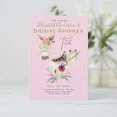 Fête des mariées Tea Party Invitations Cute Amusan (Debout devant)