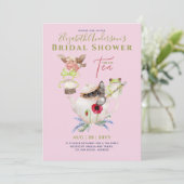 Fête des mariées Tea Party Invitations Cute Amusan (Debout devant)