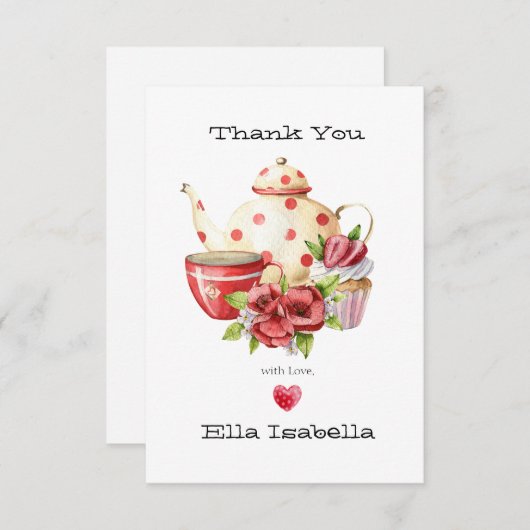 Fête des mariées Tea Party Merci (Devant / Derrière)