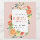 Fête des mariées Tropical Citrus Étiquettes de vin (Étiquettes simples)