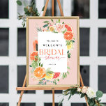Fête des mariées tropicale Citrus Affiche de bienv<br><div class="desc">Ce design d'agrumes tropicaux propose des fontes modernes et élégantes (qui changent facilement de couleur !) et un bouquet de fleurs bleues et d'agrumes tropicaux,  dont du citron,  de la chaux,  de l'orange,  du pamplemousse et de la papaye ! . Voir la collection entière pour plus d'articles correspondants !</div>
