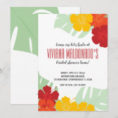 Fête des mariées tropicale luau invitation 2 (Devant / Derrière)