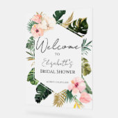 Fête des mariées tropicale Palm Affiche de bienven (Angle)