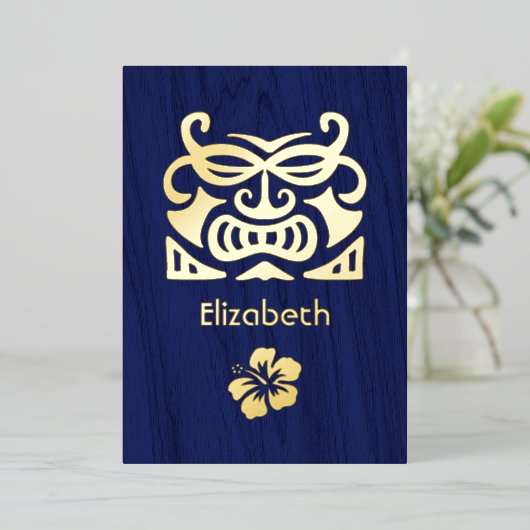 Fête des mariées tropicale rustique Invitation (Debout devant)