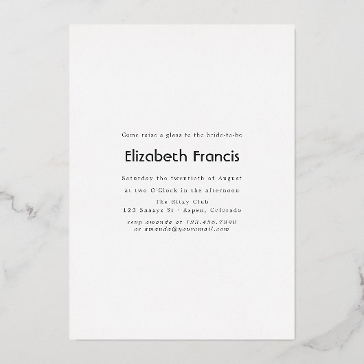 Fête des mariées tropicale rustique Invitation (Verso)