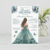 Fête des mariées turquoise Fancy Dress Invitations (Debout devant)