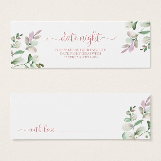 Fête des mariées verdoyante Date Cartes de voiture (Devant & derrière)