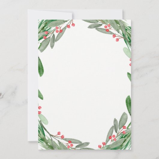 Fête des mariées Verdure Wreath Invitation (Dos)