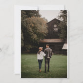 Fête des mariées verte d'olive Invitation photo (Dos)