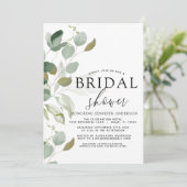 Fête des mariées verte Eucalyptus Invitation (Debout devant)