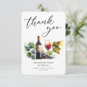 Fête des mariées Vin Carte de remerciements à thèm (Debout devant)