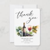 Fête des mariées Vin Carte de remerciements à thèm (Devant)