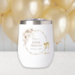 Fête des mariées Vin Tumbler<br><div class="desc">Célébrez en style avec notre pommeau de douche nuptiale sans tige de vin, avec l'élégante crème et les fleurs bronzées de notre collection Elegant Pearls et Prosecco Fête des mariées. Ce tondeuse allie fonctionnalité et design sophistiqué, ce qui en fait un complément parfait à votre affaire de brunch au champagne...</div>