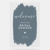 Fête des mariées Welcome Gold Script Dusty Blue Pa (Recto)