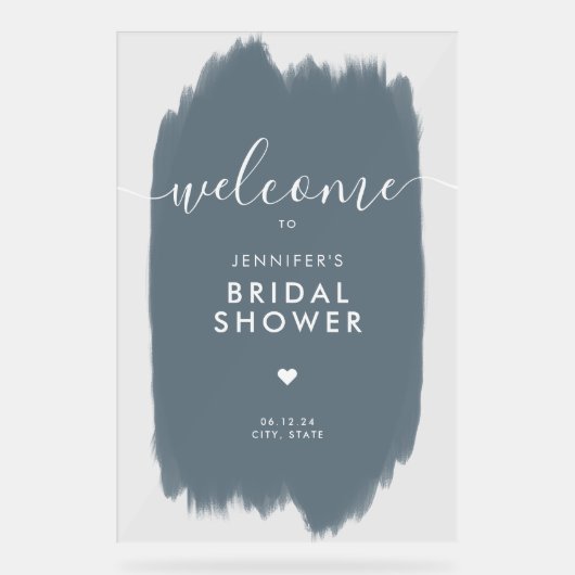 Fête des mariées Welcome Gold Script Dusty Blue Pa (Recto)