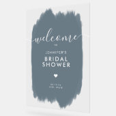 Fête des mariées Welcome Gold Script Dusty Blue Pa (Angle)