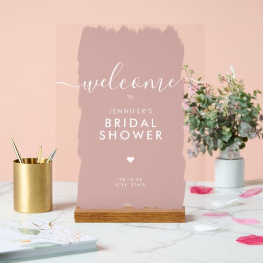 Fête des mariées Welcome Gold Script Paint Blush (Mariage)