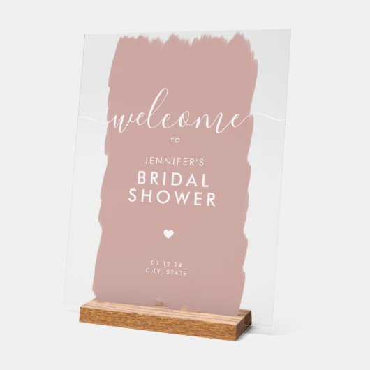 Fête des mariées Welcome Gold Script Paint Blush (Angle)