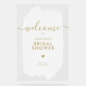 Fête des mariées Welcome Gold Script Peinture blan (Recto)