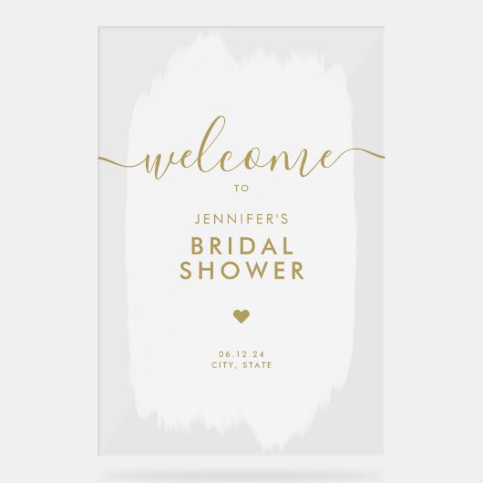 Fête des mariées Welcome Gold Script Peinture blan (Recto)