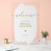 Fête des mariées Welcome Gold Script Peinture blan (Mariage)