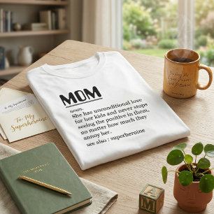 Fête des mères 2025 Custom Mom Définition T-shirt