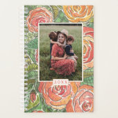 Fête des Mères Aquarelle Rose Maman Photo Planner (Devant)