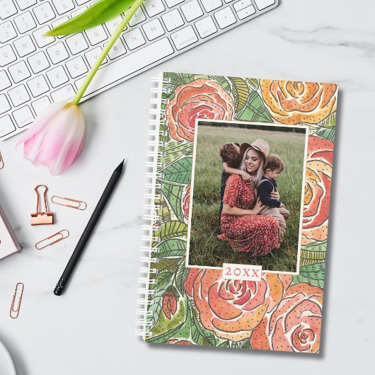 Fête des Mères Aquarelle Rose Maman Photo Planner