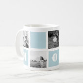Fête des mères Bleu 5 Photos Maman Collage Mug (Devant gauche)