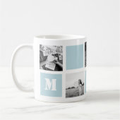 Fête des mères Bleu 5 Photos Maman Collage Mug (Gauche)