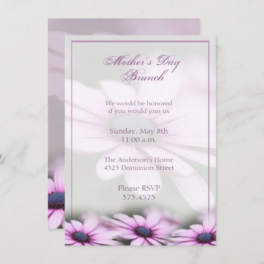 Fête des mères Brunch Daisy Invitation (Devant / Derrière)
