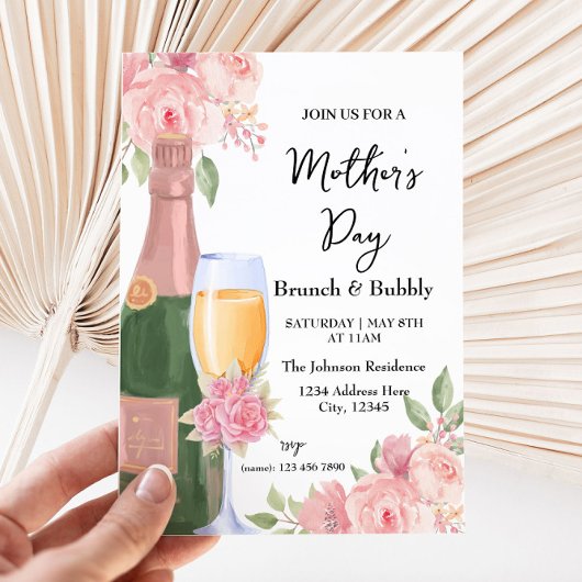 Fête des Mères Brunch et Bubbly Invitation