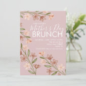 Fête des mères Brunch Floral Blush Pink Invitation (Debout devant)