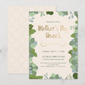 Fête des mères Brunch - Floral, invitation à la ve (Devant / Derrière)