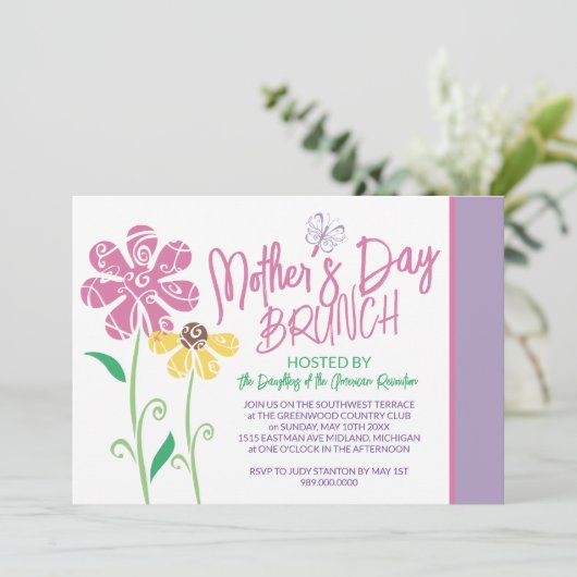 Fête des mères Brunch Invitations (Debout devant)