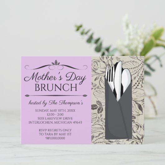 Fête des mères Brunch Invitations (Debout devant)