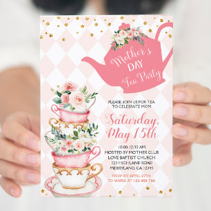 Fête des mères Brunch Tea Party Floral Invitation