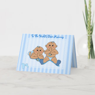 Fête des mères - Carte bébé jumelle