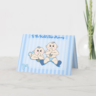 Fête des mères - Carte bébé jumelle