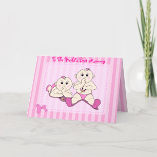 Fête des Mères - Carte bébé jumelle