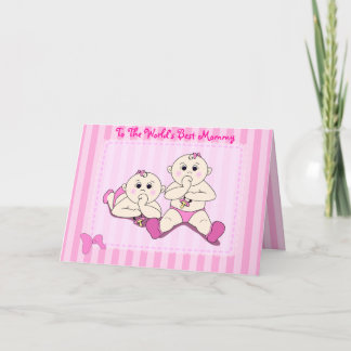 Fête des Mères - Carte bébé jumelle