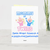 Fête des mères Carte de voeux Maman des jumeaux (Dos)
