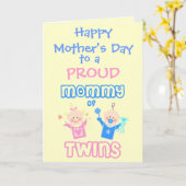 Fête des mères Carte de voeux Maman des jumeaux (Fleur jaune)